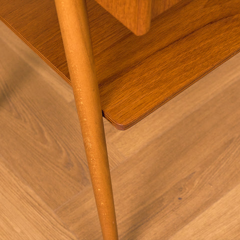 Swedish bedside tables in teak and beech by Carlström & Co Möbelfabrik