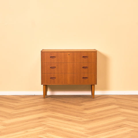 Low Swedish Teak Chest of Drawers