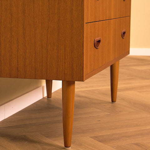 Low Swedish Teak Chest of Drawers