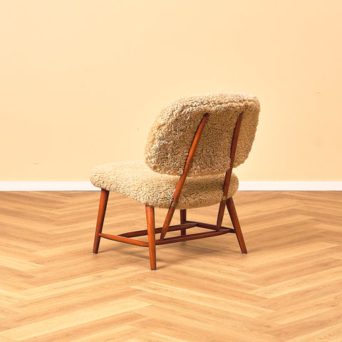 Swedish armchair in beech, model ”TeVe” by Alf Svensson for Studio Ljungs Industrier