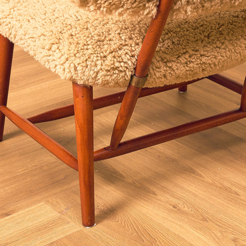 Swedish armchair in beech, model ”TeVe” by Alf Svensson for Studio Ljungs Industrier