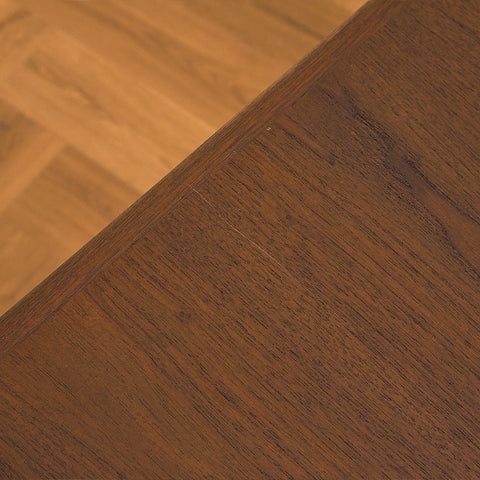 Danish dining table in teak and walnut