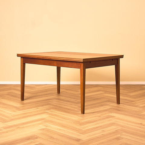 Large Danish Teak Dining Table with Square Tapered Legs