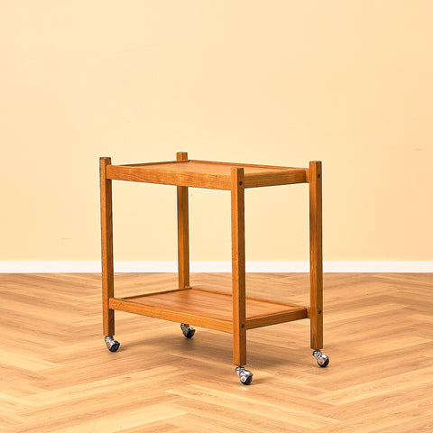 Swedish serving trolley / side table in teak