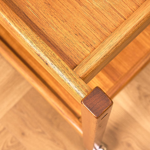 Swedish serving trolley / side table in teak