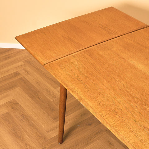 Square Oak Dining Table with Draw Leaves
