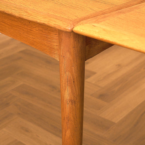 Square Oak Dining Table with Draw Leaves