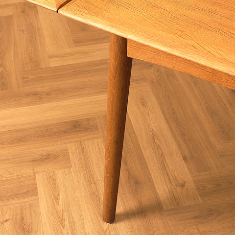 Square Oak Dining Table with Draw Leaves