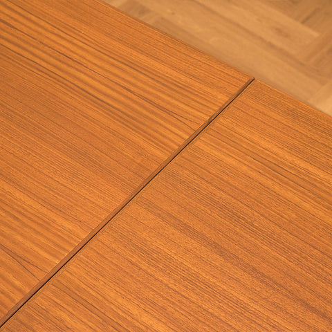Swedish Teak and Beech Dining Table with Draw Leaves