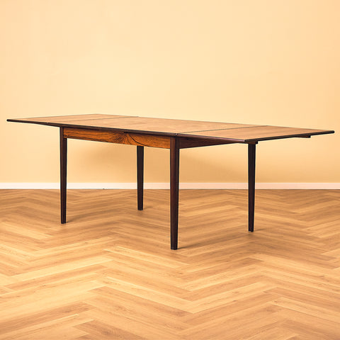 Swedish Santos Rosewood Dining Table with Draw Leaves