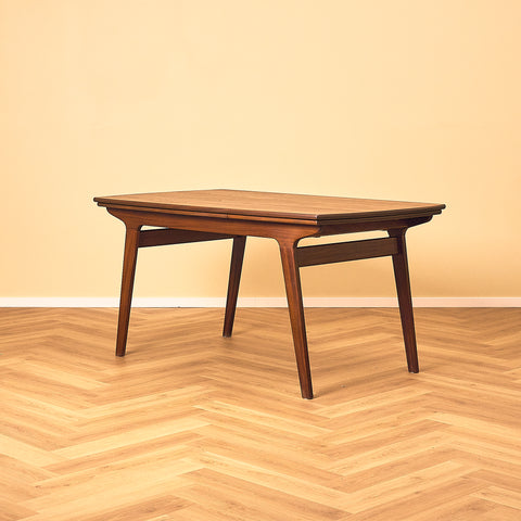 Dark Teak and Walnut Dining Table
