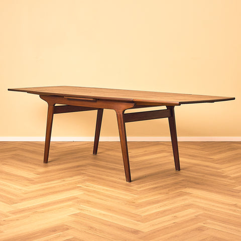 Dark Teak and Walnut Dining Table