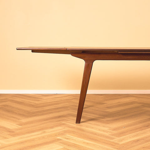 Dark Teak and Walnut Dining Table