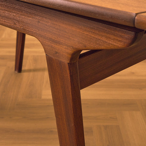 Dark Teak and Walnut Dining Table