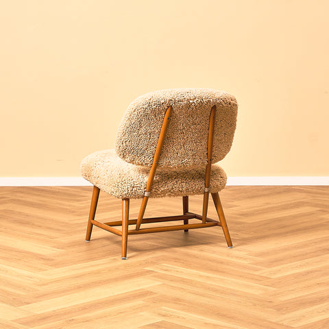 Swedish armchair in beech, model ”TeVe” by Alf Svensson for Studio Ljungs Industrier