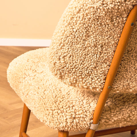 Swedish armchair in beech, model ”TeVe” by Alf Svensson for Studio Ljungs Industrier