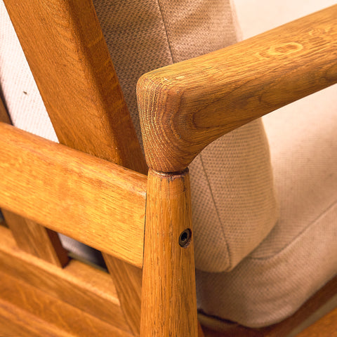 Swedish armchairs "Kolding" in solid oak by Erik Wörtz for IKEA