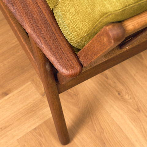 Danish Oak Armchair with Walnut Armrests