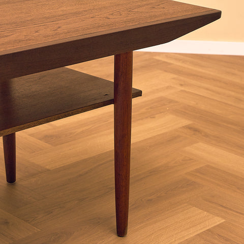 Danish coffee table in teak and walnut