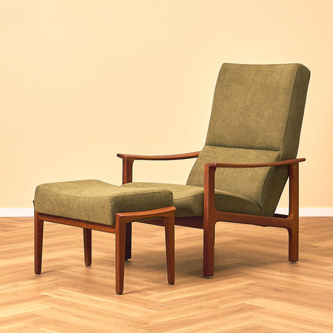Bröderna Andersson Teak Armchair with Footrest