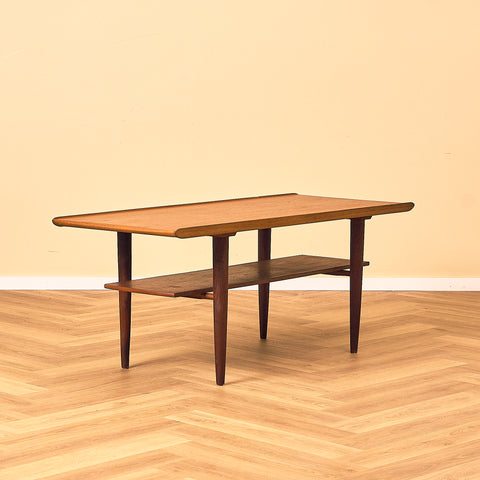 Danish coffee table in teak and walnut