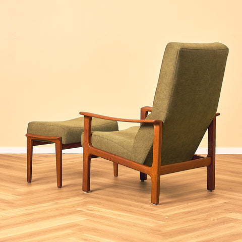 Bröderna Andersson Teak Armchair with Footrest