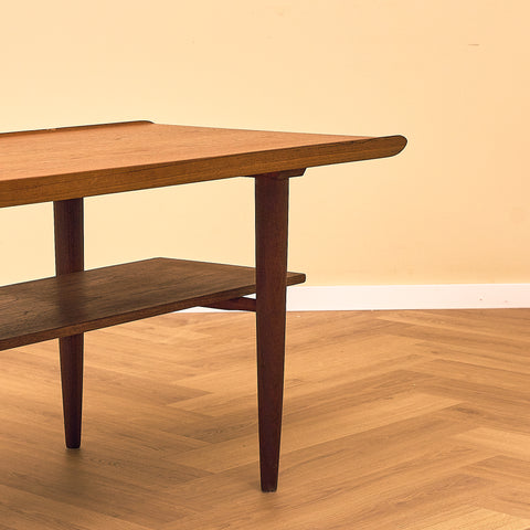 Danish coffee table in teak and walnut