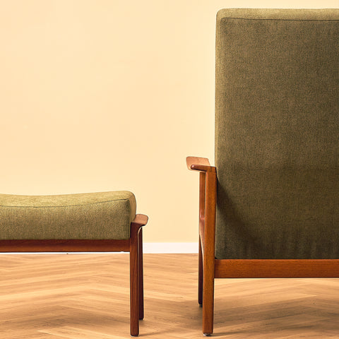 Bröderna Andersson Teak Armchair with Footrest