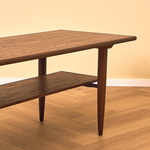 Swedish coffee table in teak and walnut