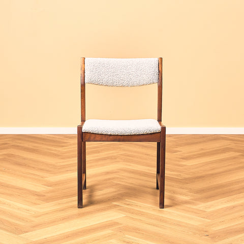 Swedish Beech Dining Chair with Cream Upholstery