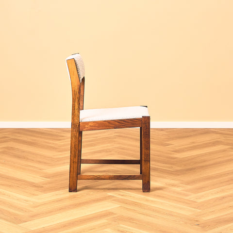 Swedish Beech Dining Chair with Cream Upholstery