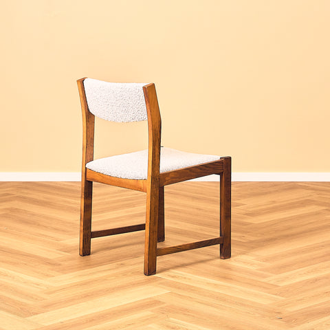 Swedish Beech Dining Chair with Cream Upholstery