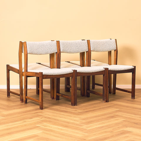 Swedish Beech Dining Chair with Cream Upholstery