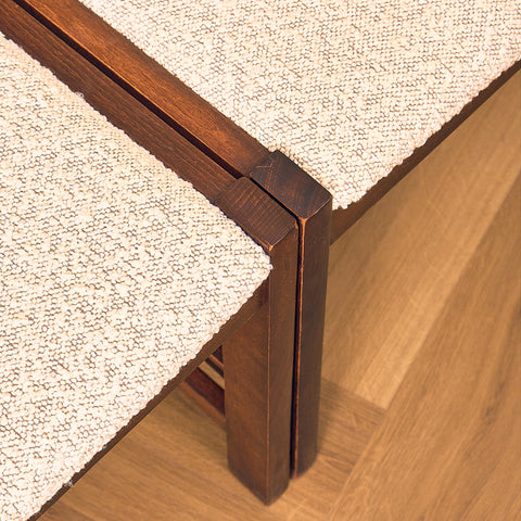 Swedish Beech Dining Chair with Cream Upholstery