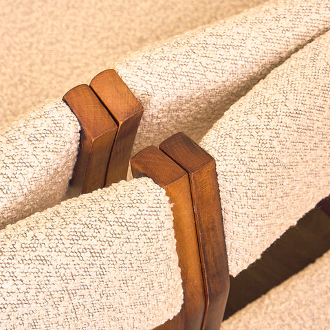 Swedish Beech Dining Chair with Cream Upholstery