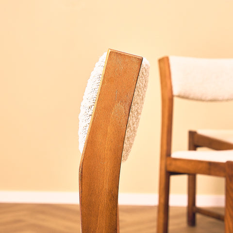 Swedish Beech Dining Chair with Cream Upholstery