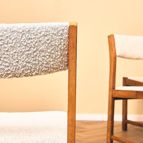 Swedish Beech Dining Chair with Cream Upholstery