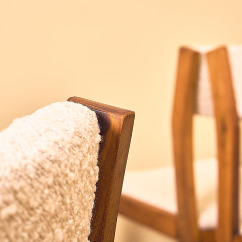 Swedish Beech Dining Chair with Cream Upholstery