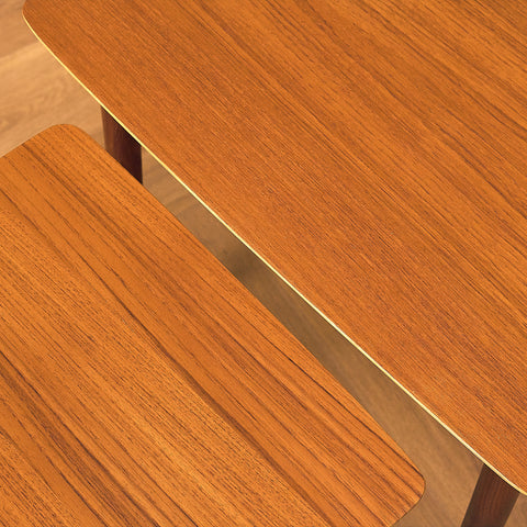 Swedish set of nest of tables in teak and walnut