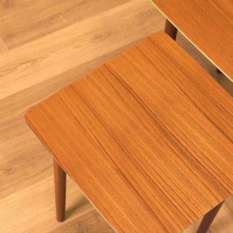 Swedish set of nest of tables in teak and walnut