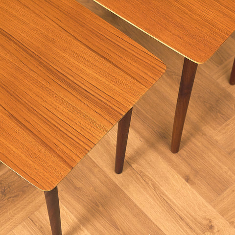 Swedish set of nest of tables in teak and walnut