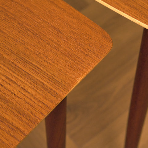 Swedish set of nest of tables in teak and walnut