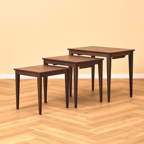 Danish set of nest of tables in Santos rosewood by Kvalitet Form Funktion