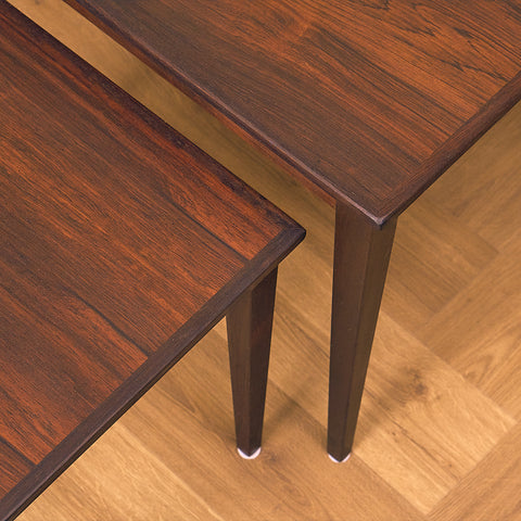 Danish set of nest of tables in Santos rosewood by Kvalitet Form Funktion