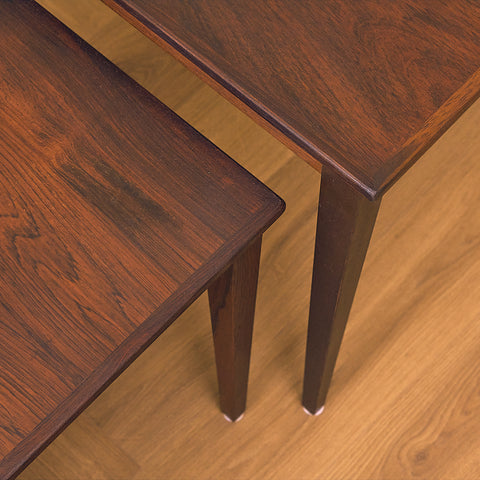 Danish set of nest of tables in Santos rosewood by Kvalitet Form Funktion