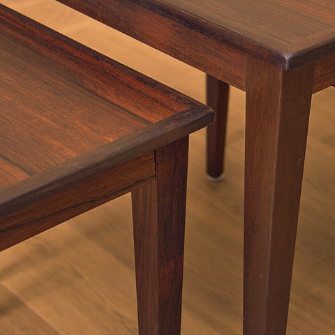 Danish set of nest of tables in Santos rosewood by Kvalitet Form Funktion