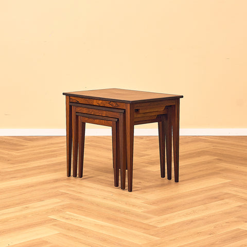 Danish set of nest of tables in Santos rosewood by Kvalitet Form Funktion