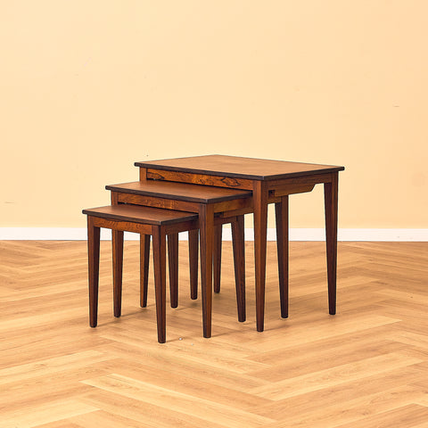 Danish set of nest of tables in Santos rosewood by Kvalitet Form Funktion