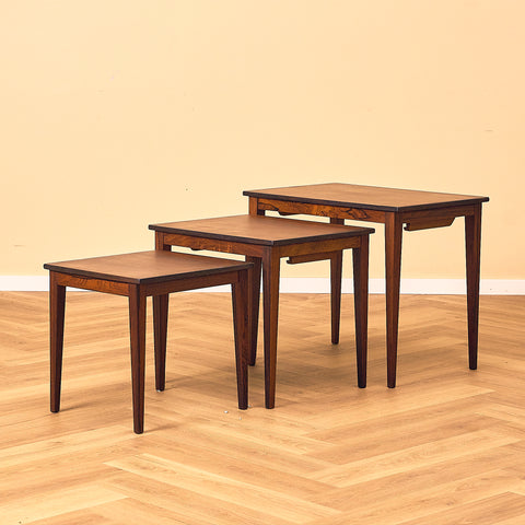 Danish set of nest of tables in Santos rosewood by Kvalitet Form Funktion