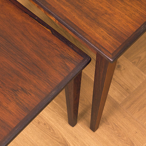 Danish set of nest of tables in Santos rosewood by Kvalitet Form Funktion